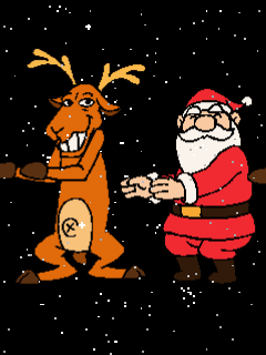 Logo Animé GSM Gratuit Noel - Dancing Santa